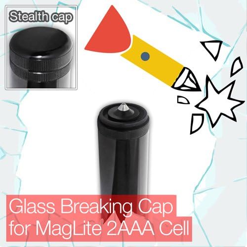 Stealthy Glass Breaking End/Tail Cap for Mini MagLite 2AAA Cell Torch/flashlight