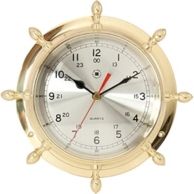 Bey-Berk International Brass Ships Wheel Clock - Tarnish Proof 51qAhXf ixL