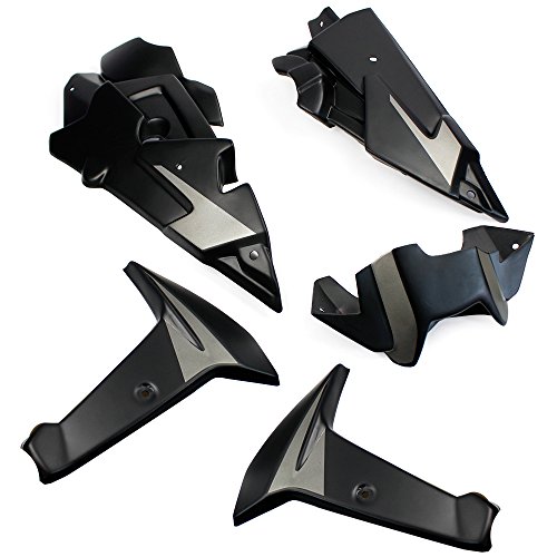 FATExpress Bellypan for 2014 2015 2016 Yamaha FZ MT FJ 09 Motorcycle Belly Pan Engine Spoiler with Radiator Side Fairing Body Frame Kit FZ09 MT09 FJ09 FZ-09 MT-09 FJ-09 (Titanium)