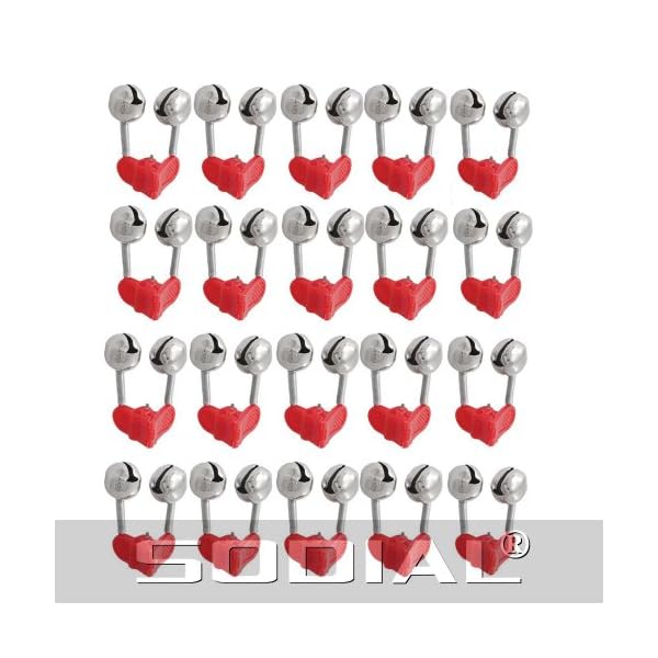 SODIALR-20-Pcs-Fishing-Rod-Alarm-Dual-Alert-Bells-Red-Silver-Tone