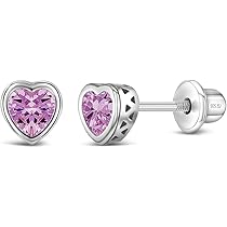 ピアス Baby Heart Silver Earrings Amazon.com: 925 Sterling Silver Girl's 6mm Little Star
