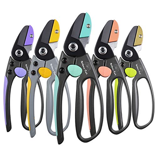 Rainbow Craft 8” Anvil Pruner Shear, Rose Cutters, Herbs Scissors, Plant Trimming Shears for Garden&Lawn – Blue Color