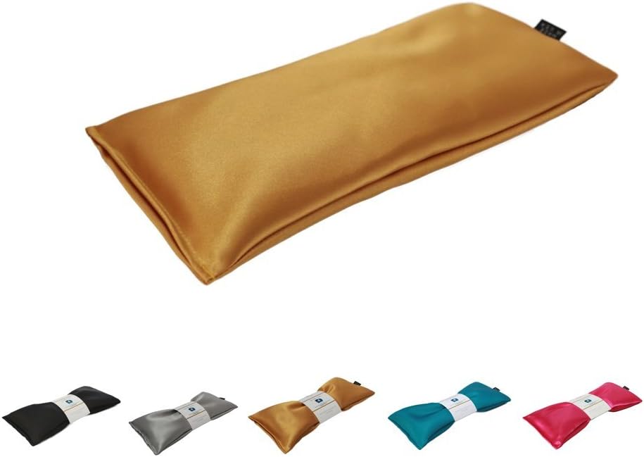 Unscented Eye Pillow - Migraine, Stress & Anxiety Relief - #1 Stress Relief Gifts - Made in USA, Organic Flax Seed Filled, Microwavable