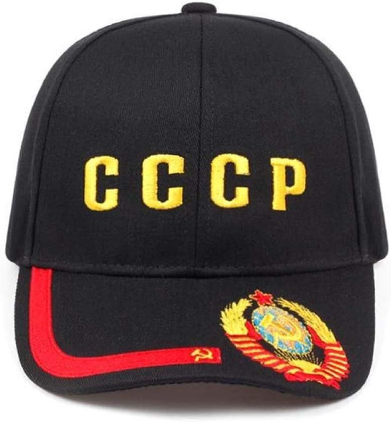 CCCP Baseball Cap Unisex Black Red Cotton Snapback Caps with 3D