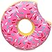 4-foot Jumbo Swimming Pool Donut Float, Strawberry Frosted and Rainbow Sprinkles, Inflatable Water Raft by Sol Coastal
