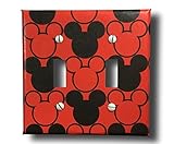 Mickey Mouse Red Black Decorative Double Toggle Light Switch Wall Plate Cover