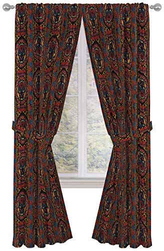 Jay Franco Marvel Black Panther Tribal 84" inch Drapes 4 Piece Set - Beautiful Room DÃ©cor & Easy Set up - Window Curtains Include 2 Panels & 2 Tiebacks (Official Marvel Product)