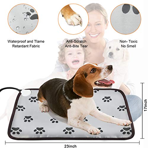 EACHON Heating Pad for Dogs Cats Electric Heated Pet Beds Mat with Timer Warming Pet Mats Safety Dog House Heated Waterproof Heated Dog Cat Blanket Heated Bed Pad Mat wifh Free pet Comb (M)