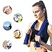Cool Towel - Cooling Sport Yoga Towel, Cooling Neck Wrap, Cooling Headband Towel for Camping Backpacking Cycling Climbing Running & All Other Sports and Outdoor Activities Navy Blue 16x40 Inch