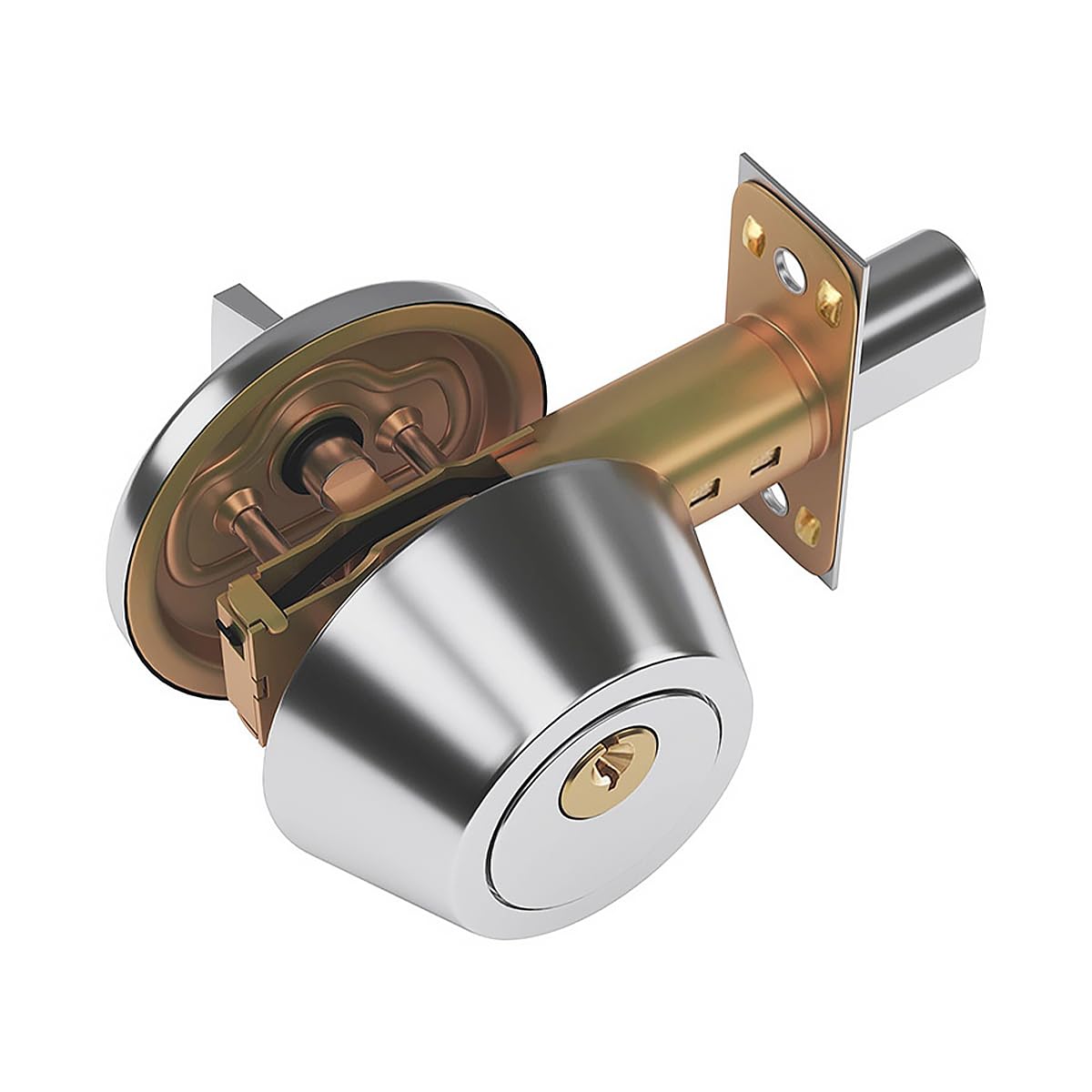 ZONADAH Door Handles Latch with 3 Keys Stainless Steel Dead Bolt Lock Lockset Anti-Theft Cabinet Locks Knob for Bedroom Bathroom