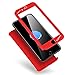 iPhone 8 Plus/7 Plus Case,AICase Ultra Thin Full Body Coverage Protection Soft PC [Dual Layer][Slim Fit] Case with Tempered Glass Screen Protector for iphone 8 Plus/7 Plus 5.5 inch (Supreme-Red)