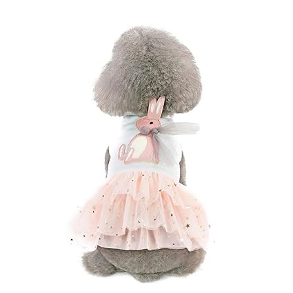 TUDUZ Hund Bubble Rock Sommer Mode Kaninchen Drucken Tutu Kleid Pailletten Rock Haustier Sommerkleid Mantel Kleid Kostüm Bekl