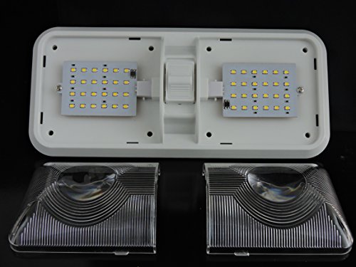 image for Leisure LED 2 Pack RV LED Ceiling Double Dome Light Fixture with ON/Of