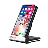 Wireless Charger, Hizek 2 Coils Qi Fast Charger Charging Station 2A Tilt Cellphone Holder for All QI-Enabled Devices, iPhoneX, iPhone8/8plus/Galaxy Note8/S8/ S8 Plus/S7/S7Edge/S6Edge Plus(Black)