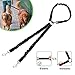 cocopet [New Version] Heavy Duty Sturdy 3 Way Nylon No Tangle Bungee Dog Pet Coupler Leash Reflective, Adjustable No Pull Elastic Three Way Dog Trainnig Coupler, Jet Black