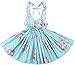 Flofallzique Summer Girls Floral Dress Tea Party Ruffle Sleeves Birthday Toddler Sundress (4,Blue)