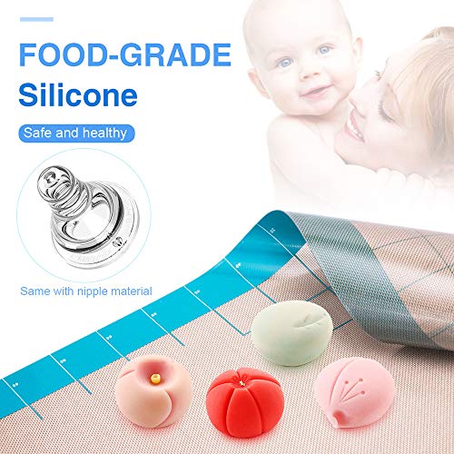 Red 36" x 24" Silicone Pastry Mat Non Stick Baking Mat with Measurements, Extra Large Full Sticks To Countertop Surface Liner For Rolling Dough Kneading Fondant Pie Crust Pizza Bread Cookie Scone - Thumbnail 7