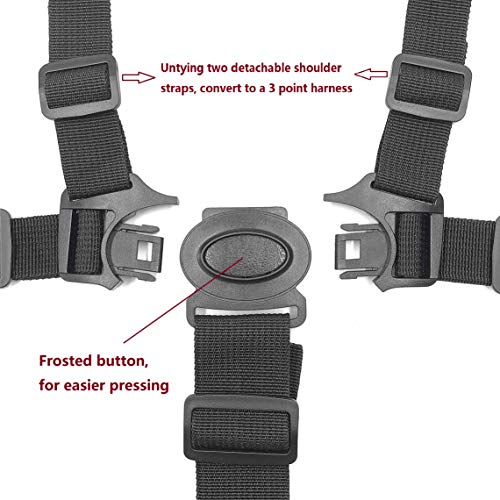 2 Pack 5 Point Harness Baby Seat Belt, Adjustable Harness Baby Safety Belt Strap for Stroller Pushchair Pram Buggy High Chair Baby Harness Safety Harness Strap Belt
