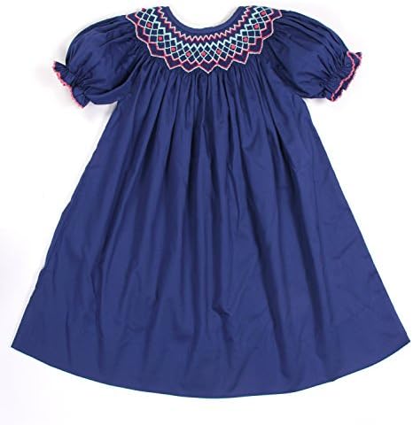 Babeeni Baby Girls Smocked Dress with Geometric Pattern