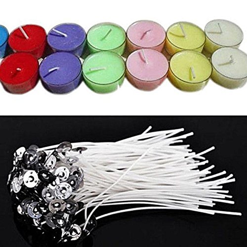 Junbuoom DIY Party Hot with 10cm Sustainers 30pcs Cotton Pre Wicks Candle Core Making