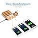 AMIR Bamboo Wood USB Charging Station, Desk Stand Charger, 3 USB Ports 3.0 Hub Bracket Docking Station Cradle Holder for iPhone X / 8 / 7 / 7 Plus / 6s / 6, for Apple Watch 38mm / 42mm, Smartphones