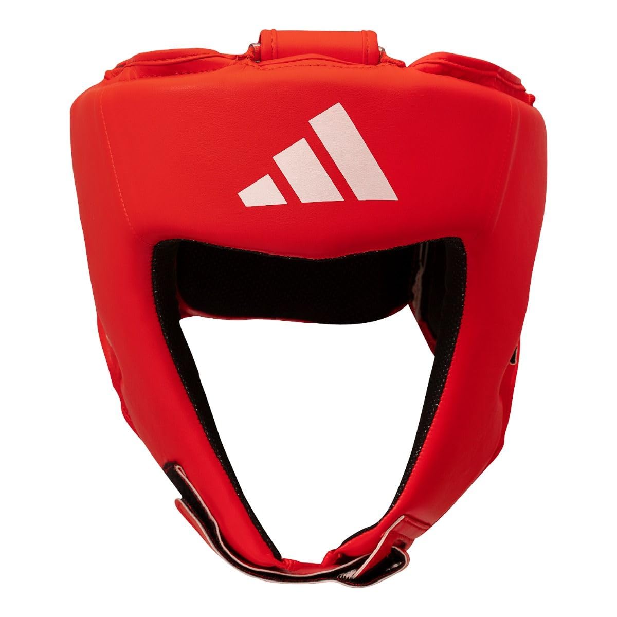 adidas World Boxing Licensed Head Guard - Adjustable Non-Slip Boxing Headguard, WOB Approved, Covers the Forehead, Ears, and Cheeks, Made of Leather, with Air Cushion Foam Padding - Red, XL