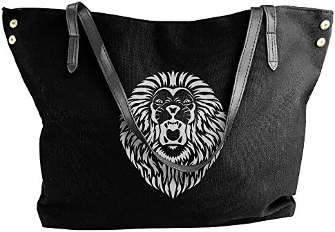 Big Sean Lion King Head Roar Women Canvas Stripe Handbag Cross Body Shoulder Bags Tote Satchel Messenger Bag