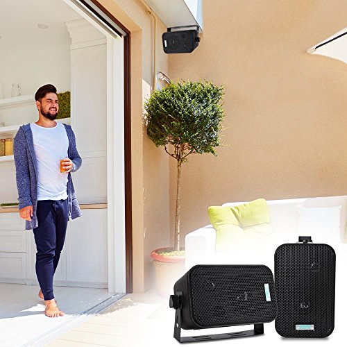 6 Dual+Waterproof+Outdoor+Speaker+System