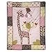 Carter's Jungle Collection 7-Piece Nursery Crib Bedding Set, Pink/Lime/Brown/Tan