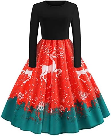 Santa Christmas Dress Plus Size, Women Vintage Gown Cocktail Party Dress