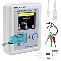 Longruner 1.8 inch Colorful Display Pocketable Multifunctional TFT Backlight Transistor LCR-TC1 Tester for Diode Triode Capacitor Resistor Transistor LCR ESR NPN PNP MOSFET (multi tester)