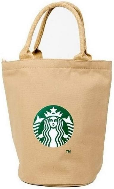 Starbucks New Logo Canvas Anywhere Tote Bag, Shopping Lunch Bag Limited Edition Authentic (Khaki)