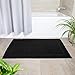 COTTON CRAFT Bath Mats - 2 Pack 100% Cotton 21x34 Inches - Ultra Absorbent - Plush 1000 GSM - Banded Border Luxury Towel Rug - Step Out Tub Shower Floor Mat -Not a Bathroom Rug - Black