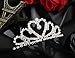 Lovelyshop Mini Heart Rhinestone Tiara for Wedding Bride Prom Birthday Pegeant Prinecess Party-1 Pack