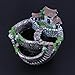 NUOLUX Micro Landscape Artificial Flowers Succulent Plants Pot Tiny Creative Flower Pot Holders Hanging Garden Design with Sweet House (Silver)