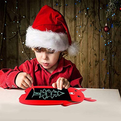 Deelife LCD Writing Tablet, 8.5Inch Elk Erasable Reusable Electronic Drawing Board, Colorful Screen Toddler Doodle Board Pad Tablet Gifts for Kids and Adults at Home, School and Office (Red)