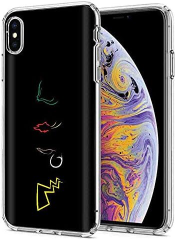 [Mobiflare] Apple iPhone Xs MAX [Clear] Ultraflex Thin Gel Phone Cover [Poke Signs Print]