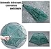 Windaze Portable Folded Fishing Net Landing Net Fish Shrimp Minnow Crayfish Crab Baits Cast Mesh Trap (Automatic 6 sides 12 Holes)