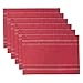 DII French Stripe Tabletop Collection Farmhouse Style Dining Table Linen Placemat Set, 13x19, Red Chambray, 6 Piece