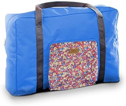 Slip On Trolley | Prime Grade Polyester Large Capacity Multifunctional Foldable Clothes Travel Bag with Trolley Slot for Luggage, Carry-on Bag, Etc., Brilliant Gender Neutral Design, Vibrant Blue