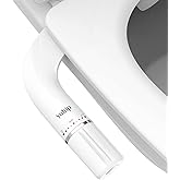 Yohip Ultra-Slim Bidet Attachment for Toilet - Dual Nozzle (Feminine & Posterior Wash) | Lead-Free Stainless Steel Valve | Non-Electric Adjustable Water Pressure | 2.48" Slim Fit Standard Toilets