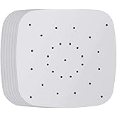200pcs 8.5inch Square Perforated Parchment Paper Sheets, Premium Nonstick Bamboo Steamer Liner for Air Fryers, Steaming Baske