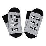 Zmart Funny Crew Socks IF YOU CAN READ THIS Knit-in Word Grey Unisex