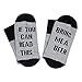 Zmart Funny Crew Socks IF YOU CAN READ THIS Knit-in Word Grey Unisex