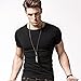 Wiekose Hyuling Gym Mens Short Sleeves T-Shirt Crew-Neck Black