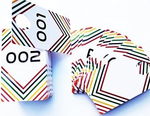 Plastic Number Tags 115 Pieces (001-110 Consecutive Numbers Plus 5 Customizable Cards), Live Sale, Normal and Reverse Mirror Image