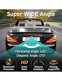 Yanees   Cámara de seguridad de visión nocturna   HD 1080p   Cámara de aparcamiento de visión trasera de coche   mejor 170 ° de ancho Angel retroceso Auto Back Up Cámara de coche se adapta a todos los vehículos