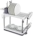 Surpahs 2-Tier Compact Dish Drying Rack (Gray)