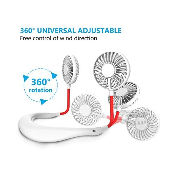 Wearable-Neck-Fan-Handsfree-Mini-USB-Fan-Rechargeable-Portable-Personal-Fan-Desk-Fan-Necklace-Fan-with-Dual-Wind-Head-3-Speeds-LED-Light-for-Traveling-Sport-Outdoor-Camping-Office-Room-White Wearable Neck Fan, Handsfree Mini USB Fan Rechargeable Portable Personal Fan, Desk Fan, Necklace Fan with Dual Wind Head…