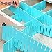 ShineMe Drawer Dividers 8pcs Adjustable Plastic Divider Household Storage Thickening Sub-Grid Finishing Shelves for Home Tidy Closet Stationary Makeup Socks Underwear Scarves Organizer (Blue)